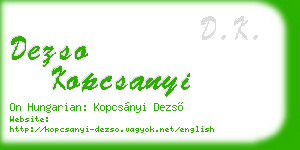 dezso kopcsanyi business card